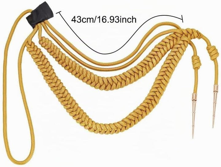 Namvo Goldene Schulterklappen, Aiguillette, geflochtene Schulterkordel, Abzeichen für Uniform, Cospl