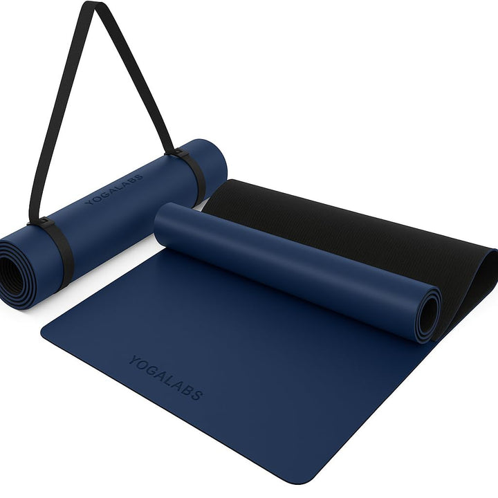 Premium Yoga-Matte STUDIO 185 x 68 x 0,4cm (extra gross) inkl. Gurt aus ECO PU & Naturkautschuk - An