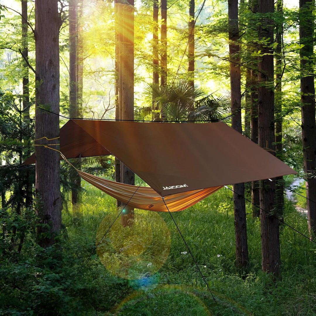 JAICOM Tarp Wasserdicht - 3x3M/4M/5M Camping Zeltplane, Ultraleicht und Tragbar, UV-Schutz &amp; Schnee