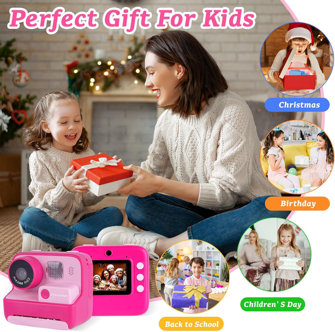 DYNASONIC Kinderkamera, wiederaufladbare Mini-Digitalkamera für Fotos und Videos. 48MP. 2.5k UHD mit
