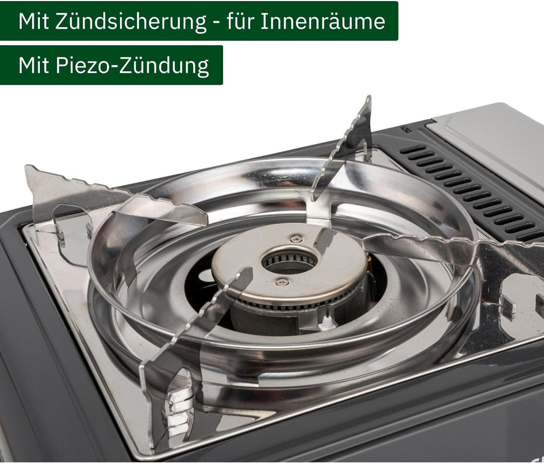 BRUNNER: Gas-Kochplatte Einflammig Outdoor - Mit Piezozündung 2,2 kW - Gasherd Mit Zündsicherung - D