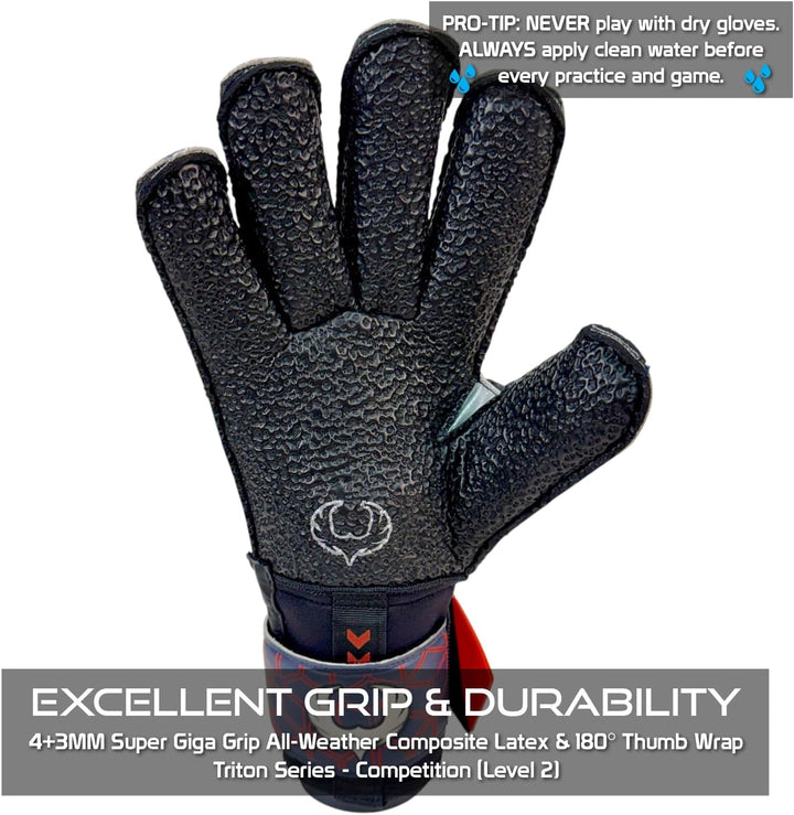 Renegade GK Triton Torwarthandschuhe mit Microbe-Guard (Grössen 5-11, 3 Modelle, Stufe 2) Pro-Tek Fi