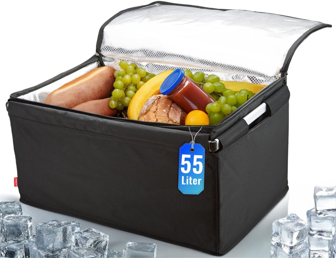 achilles Transportbox mit Kühlfunktion, Einkaufsbox mit Kühleinsatz, Kühlkorb gross, Einkaufskorb, k