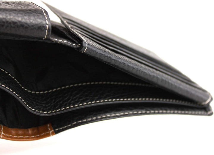 GIUDI Herren Geldbörse Leder, Braun, Schwarz, Medium, Classic, Braun, Schwarz