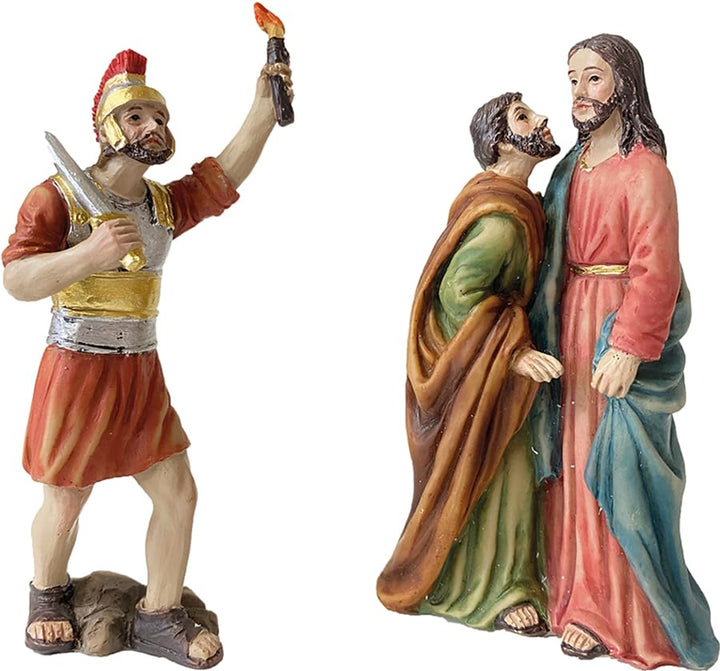 FADEDA 2X Passionsfiguren: Judaskuss/Höhe:9 cm/handbemalt/detailgetreue Krippen Figuren - Weihnachte
