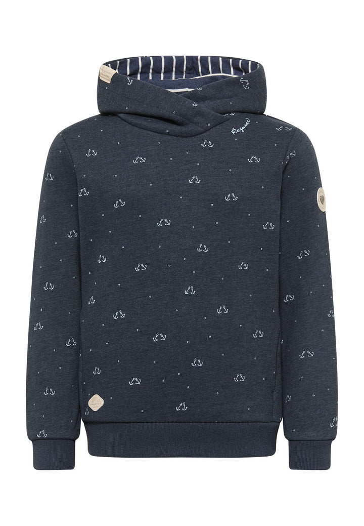 Ragwear Gitka Marina Mädchen Sweatshirt Kapuzenpullover Sweater Kinder Pullover Anker Motiv 140 Navy