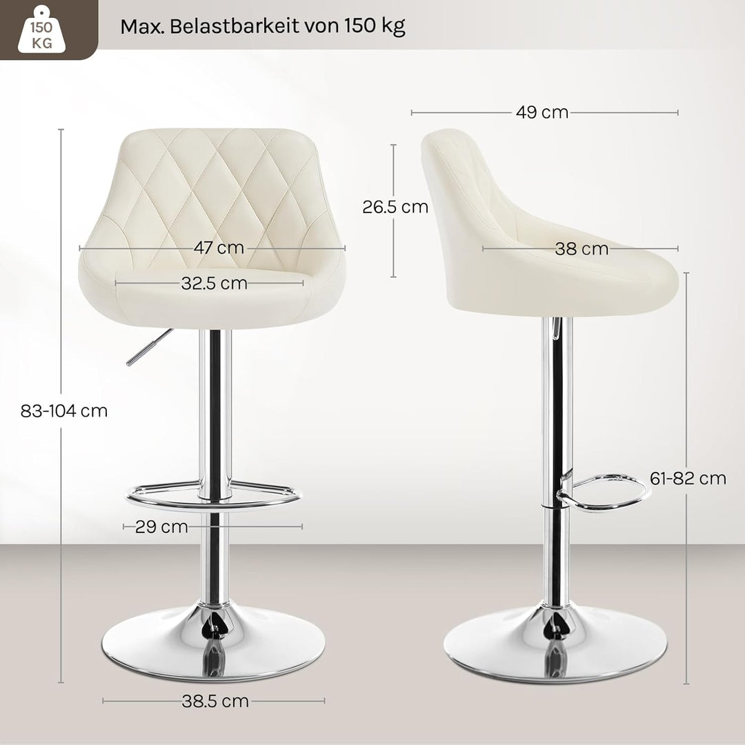 WOLTU 4er Set Barhocker Bistrohocker Tresenhocker Barstuhl Höhenverstellbar, Drehbar, Sitzfläche aus