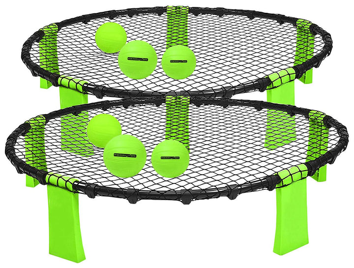 PEARL Sports Ballspiele: 2 Outdoor-Roundnet-Spielsets mit 2 Spielnetzen und 6 Bällen, Ø 92 cm (Round
