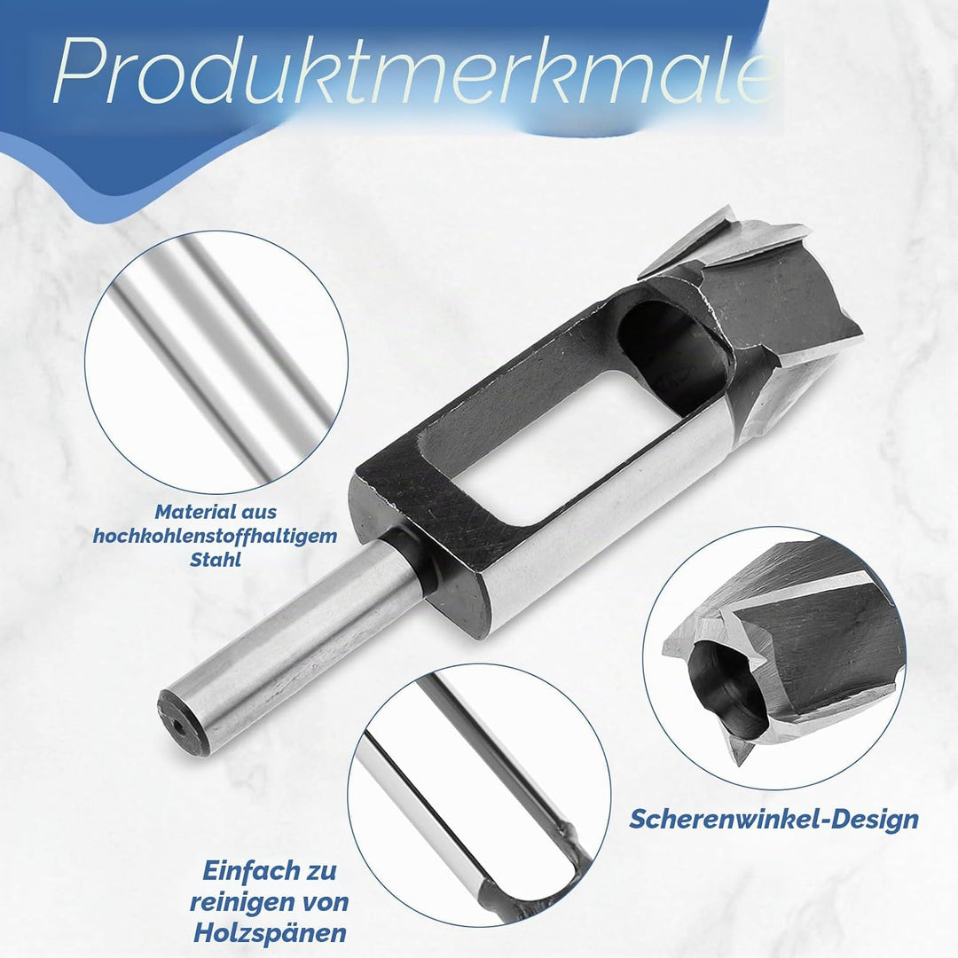 Bi-Bolzenschneider, Zapfenlochschneider, Holzdübel und Holzbearbeitungsbohrer, 13 mm Kegelschaft für