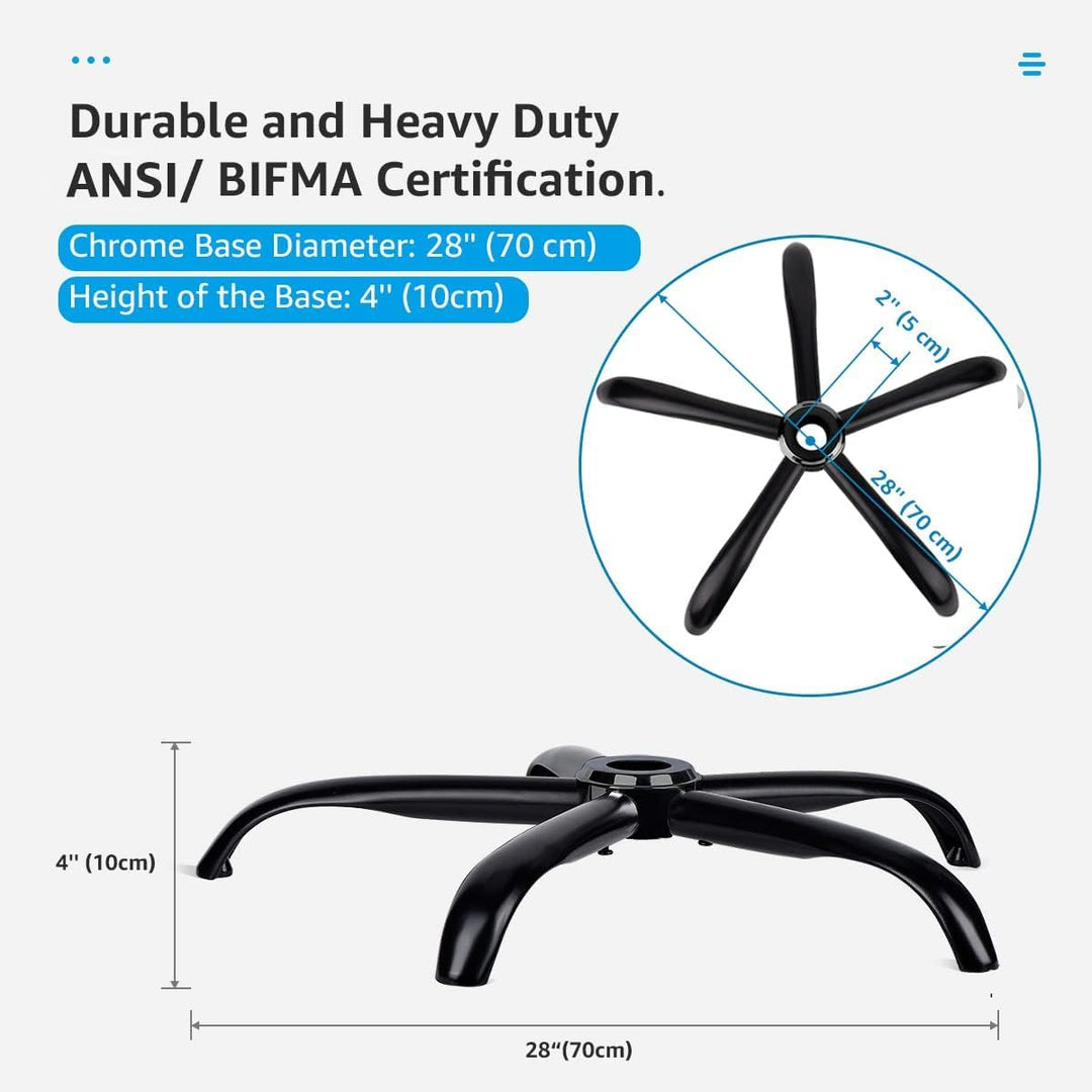 Mastery Mart Ersatz-Bürostuhl-Basis, 71,1 cm, strapazierfähig, 1134 kg, Metallbein, verstärkt zur Re