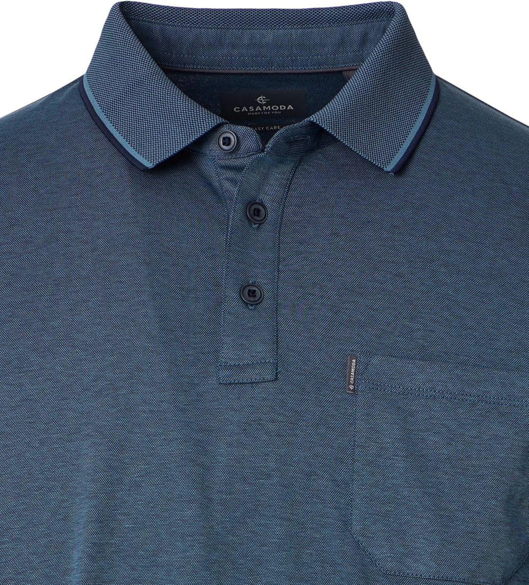 CASAMODA Polo-Shirt Uni S Türkisblau, S Türkisblau