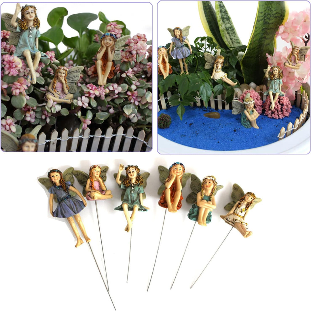 Elfen Figuren Garten Feengarten Zubehör Wichtel Figuren Miniatur Garten Feen Dekor Feenflügel Garten