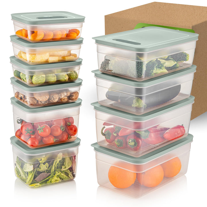 Aufbewahrungsboxen Set mit Ventil, Stapelbare Vorratsdosen mit Deckel, Luftdicht, BPA-frei, Kunststo