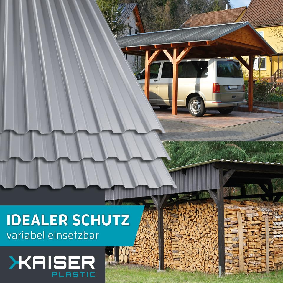 KAISER plastic® Wellplatten Grau | Wellplatten Dach, Welldach Kunststoff | Dachplatten wetterfest |
