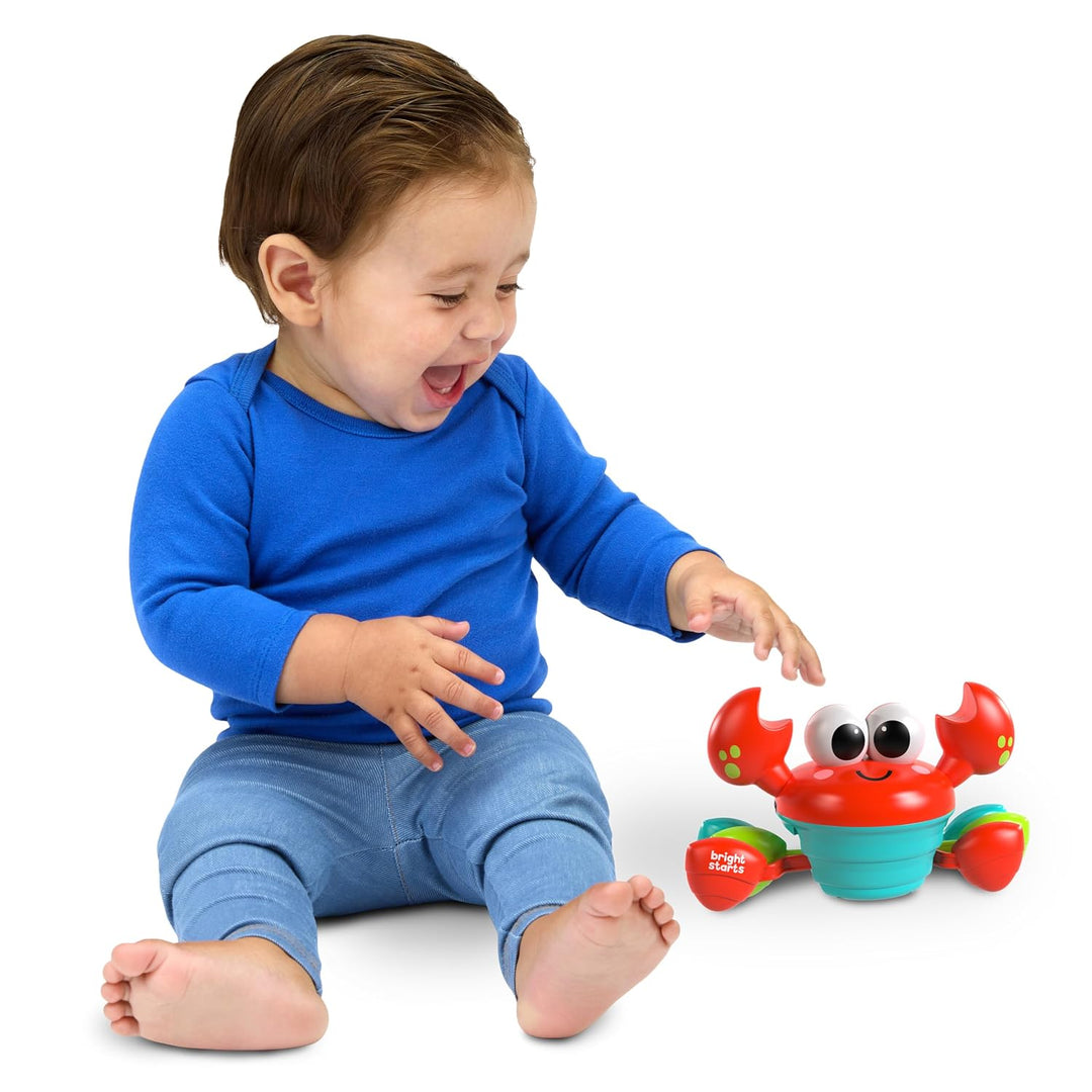 Bright Starts Rockin’ Crawling Crab, Krabbe Baby Spielzeug, Interaktives Krabbelspielzeug mit Musik