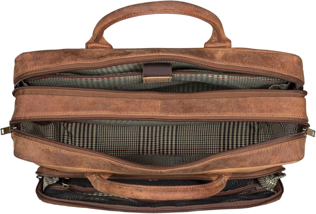 STILORD 'Dawson' Leder Aktentasche Umhängetasche mit Laptopfach 15,6 Zoll Vintage Bürotasche DIN A4