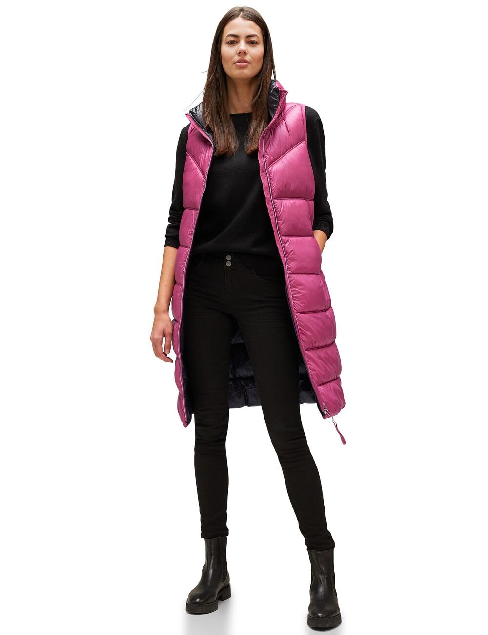 Street One Damen Superleichte Steppweste 36 peony red, 36 peony red