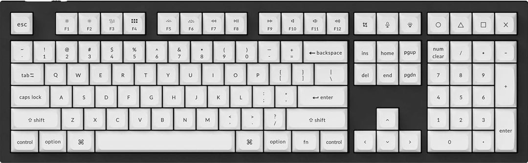 Keychron Tastenkappen Double-Shot KSA PBT Keycaps, Black on White Full Set
