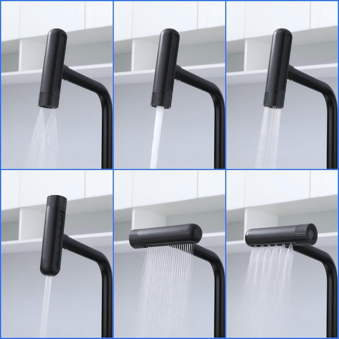 vorfenster küchenarmatur klappbar schwarz,4 modus wasserhahn, Hochdruck Wasserhahn Küche Vorfenster,