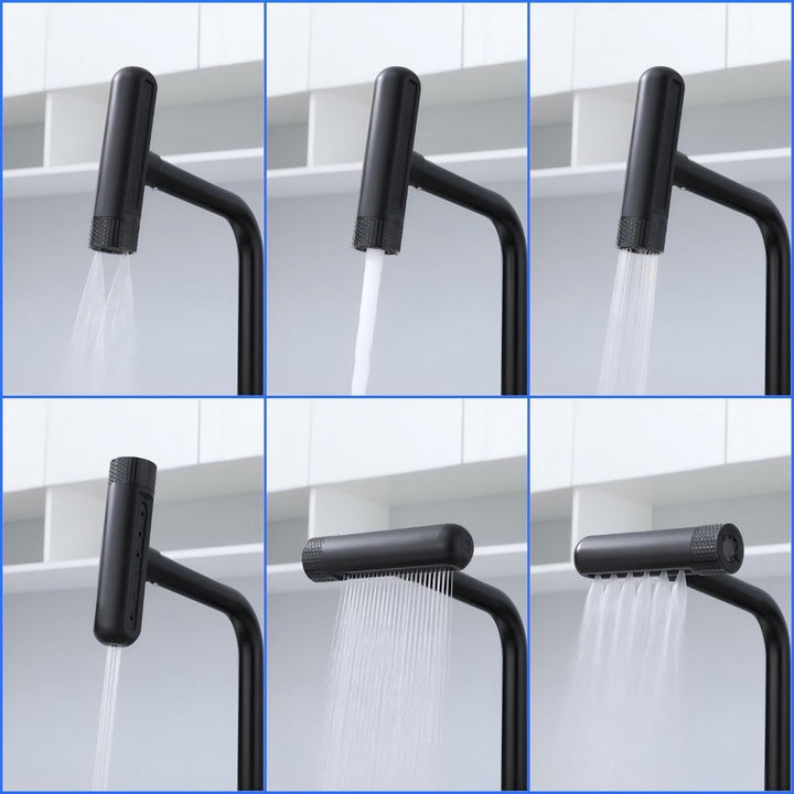vorfenster küchenarmatur klappbar schwarz,4 modus wasserhahn, Hochdruck Wasserhahn Küche Vorfenster,