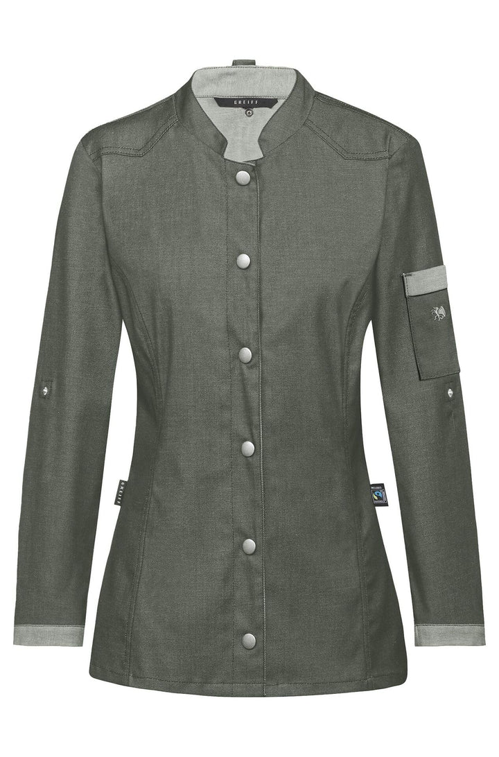 Greiff Gastro Moda Cuisine Damen Kochjacke Bikerstyle Regular Grün XS, Grün XS