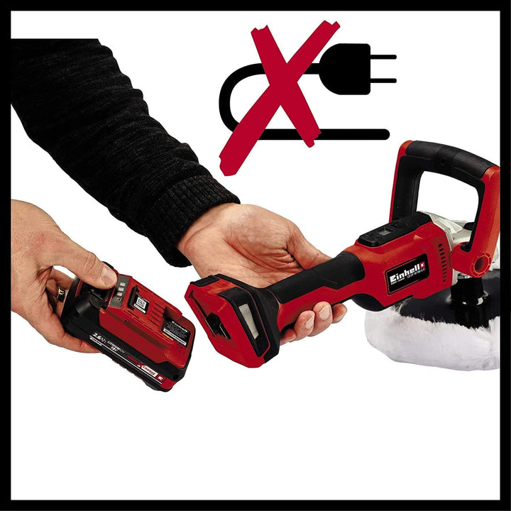 Einhell Akku-Polier- / Schleifmaschine CE-CP 18/180 Li E-Solo Power X-Change (Lithium-Ionen, bürsten