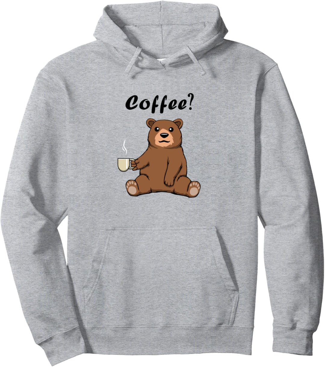 Niedlicher Grizzly-Kaffeebär Montag Büro Pullover Hoodie