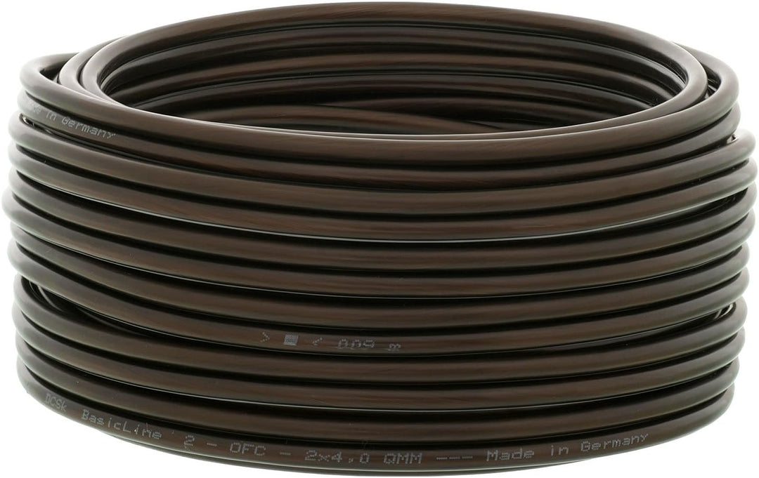 DCSk 15m - 2x4mm² Lautsprecherkabel schwarz - OFC Kupferkabel für HiFi/Audio - 99,99% Kupfer Boxenka