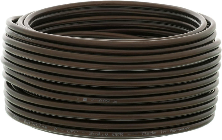DCSk 15m - 2x4mm² Lautsprecherkabel schwarz - OFC Kupferkabel für HiFi/Audio - 99,99% Kupfer Boxenka