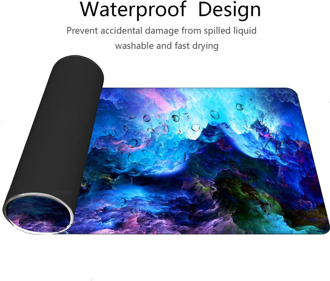 Gaming Mauspad XXL Grosses Mousepad mit vernähten Kanten - Wasserdicht und rutschfest - Verbessert P