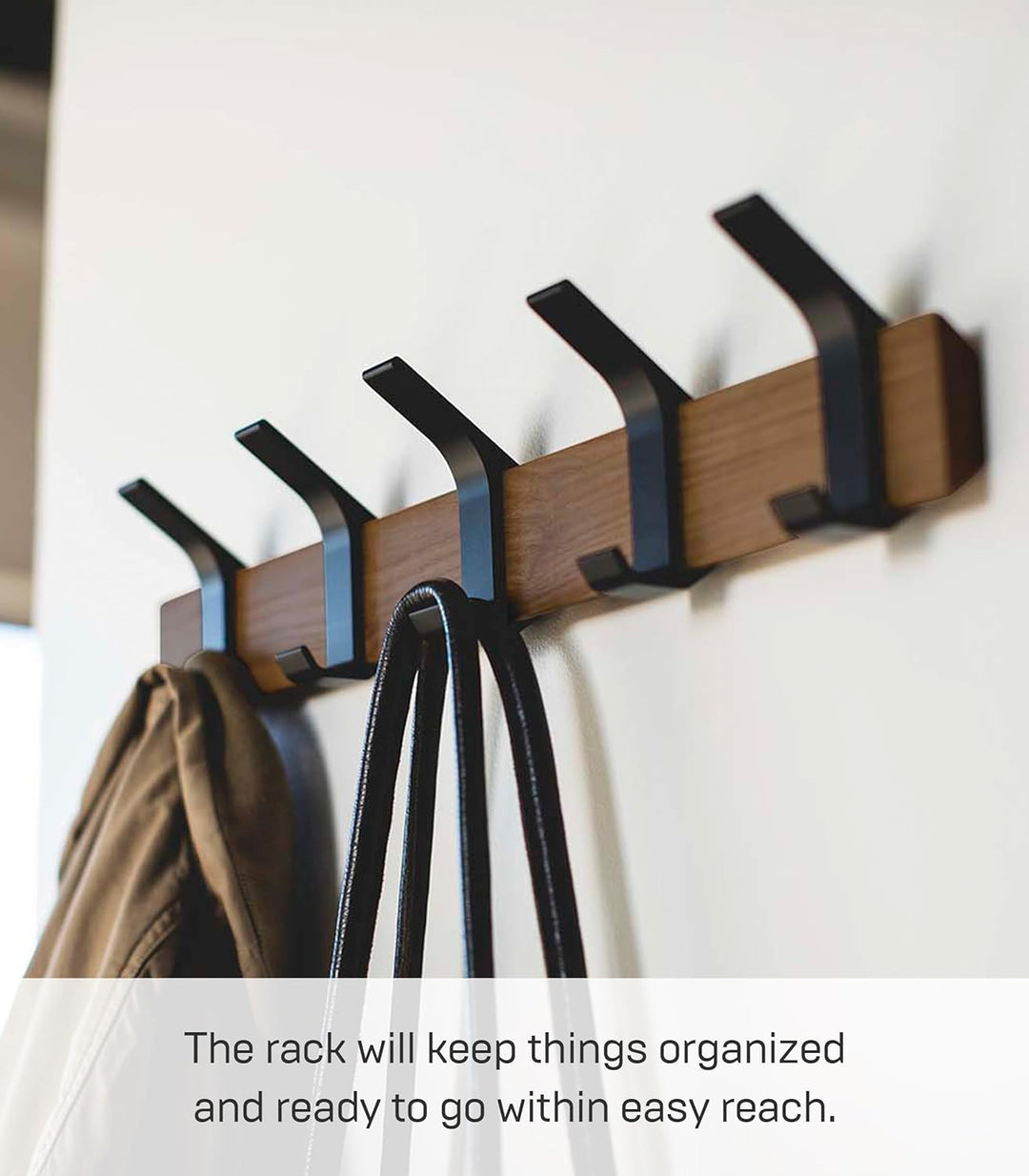 Wall coat rack - Rin - brown Schwarz, Schwarz