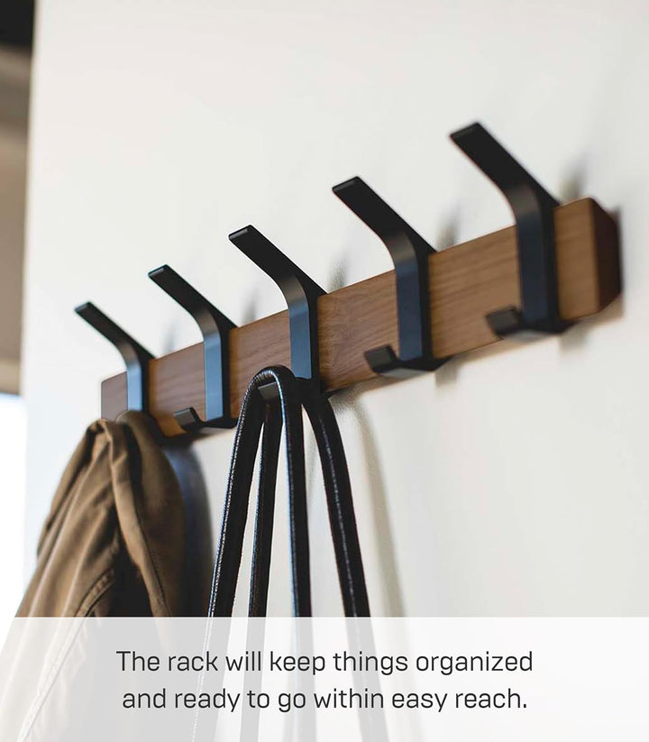 Wall coat rack - Rin - brown Schwarz, Schwarz