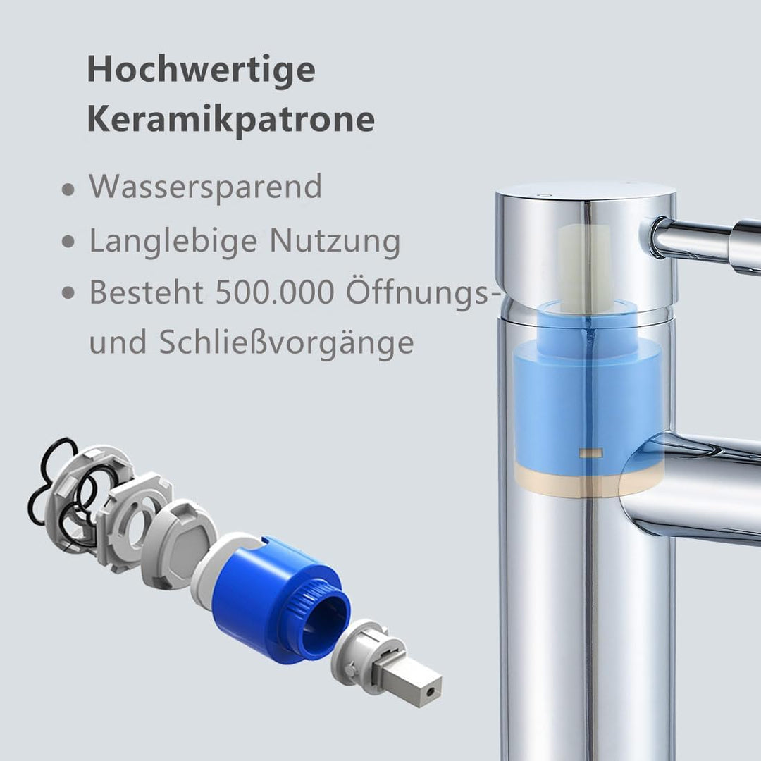 Chrom Badezimmer Wasserhahn Armatur für Waschbecken Chrom normal, Chrom normal