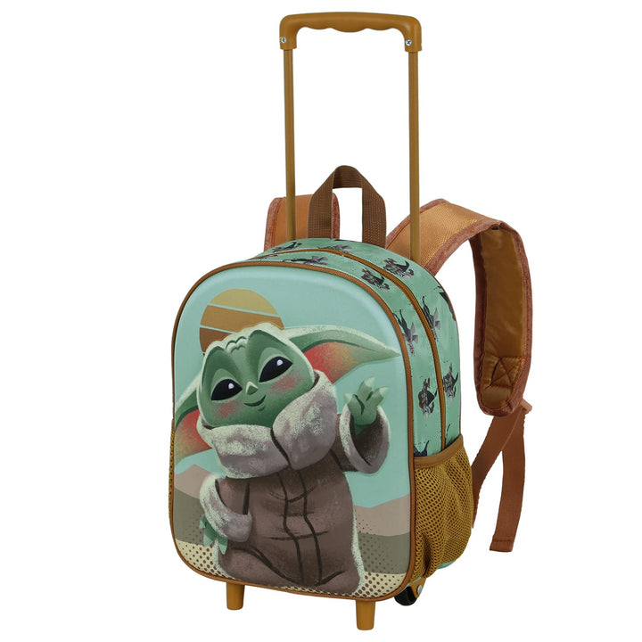 The Mandalorian Say Hi-Kleiner 3D Rucksack mit Rädern, Grün, 26 x 34 cm, Kapazität 12,5 L