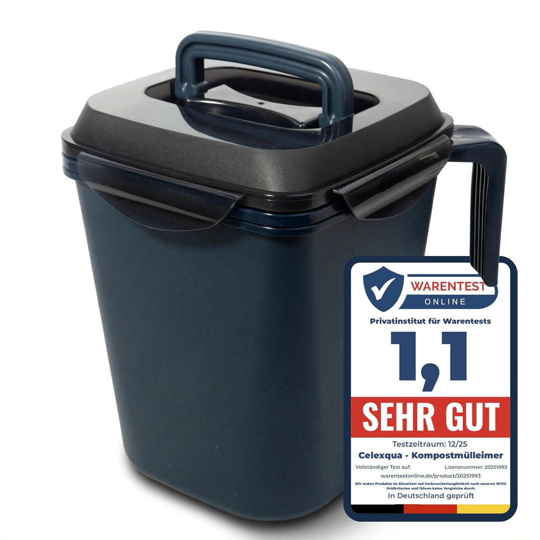 Biomülleimer Küche 5L – Geruchsdicht mit Gummidichtung – Komposteimer spülmaschinengeeignet & BPA-fr