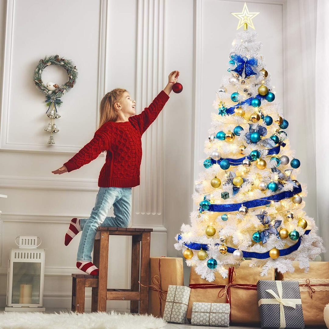 COSTWAY 180cm Künstlicher Weihnachtsbaum, Tannenbaum mit Metallständer, Christbaum PVC Nadeln, Kunst