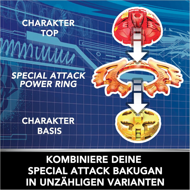 BAKUGAN Starter 3-Pack, Special Attack Nillious, Titanium Dragonoid, Bruiser, individualisierbare Ac