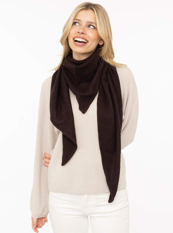 Zwillingsherz Damen Dreieckstuch Uni aus 100% Kaschmir Winter-Schal (1er Pack) Einheitsgrösse Dunkel