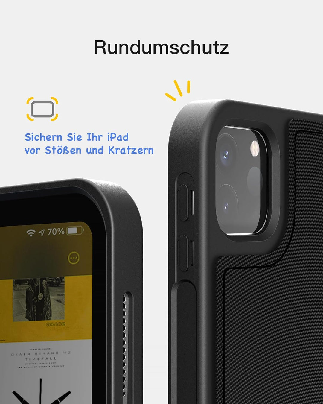 Inateck Tastatur Hülle kompatibel mit iPad 10 Gen. 2022, iPad Air 5/4 (2022/2020) 10,9 Zoll, iPad Pr