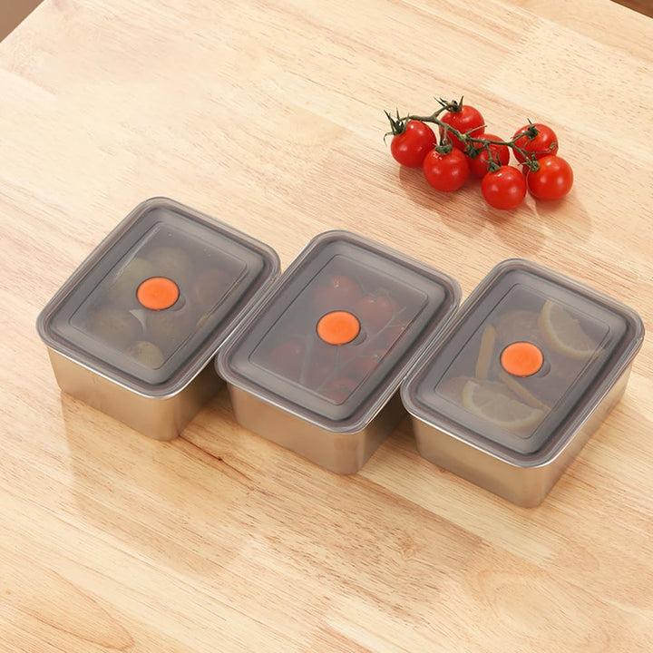 6 Stück Frischhaltedosen Mit Deckel,Meal Prep Boxen,Edelstahl | Lebensmittelbehälter Luftdicht 13,5*