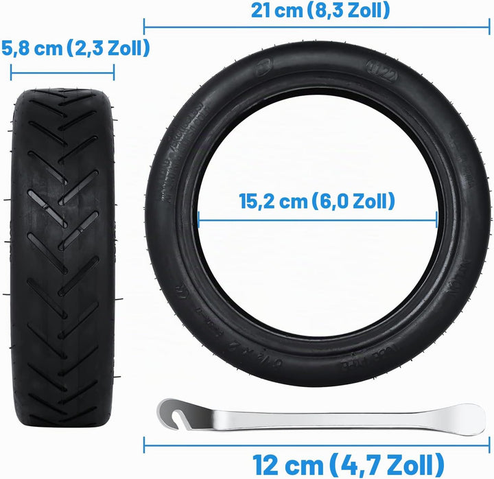 Ainiv 8 1/2 Scooter Reifen, Ersatzräder Aussen und Innen Reifen, Elektroroller Gummireifen, 8,5 Zoll