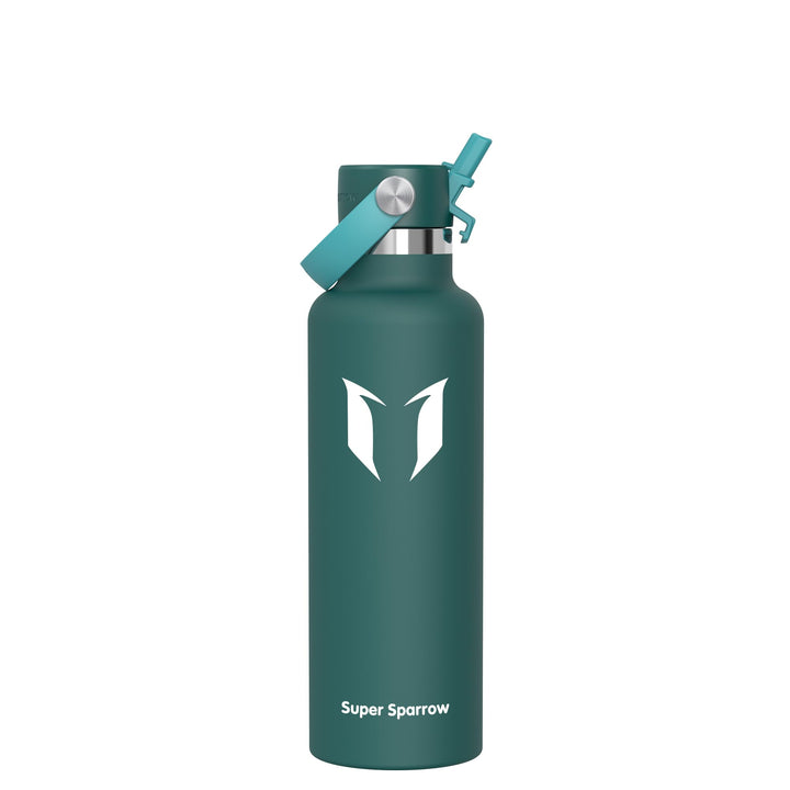 Super Sparrow Trinkflasche Edelstahl - Thermobecher - 350ml, 500ml, 750ml, 1L - FlipFlow Trinkflasch