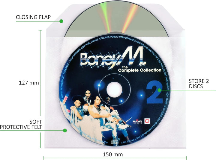 3L Doppel CD Hülle mit Platz für ein Cover - 50 Stück - CD Hüllen aus Plastik für platzsparende Aufb