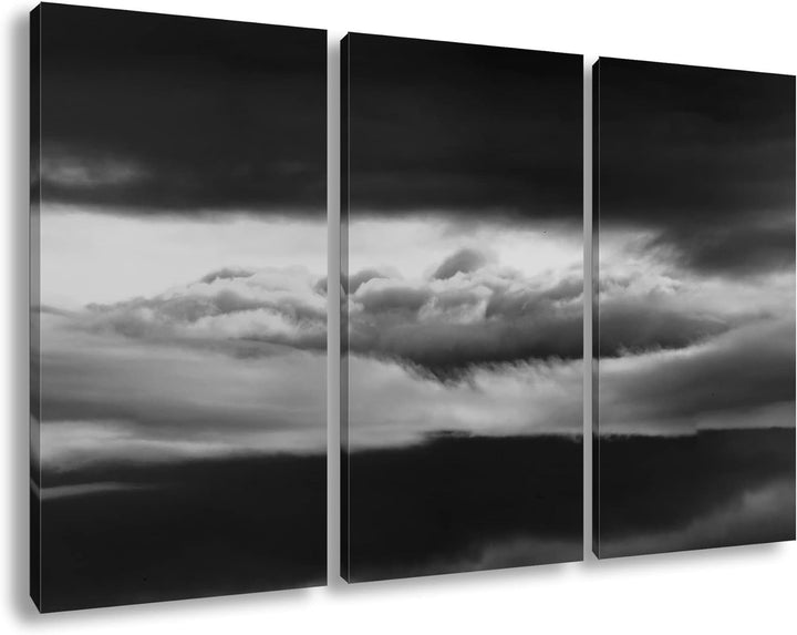 deyoli himmlischer Sonnenuntergang Format: 3Teilig als Leinwand, Effekt: Schwarz&Weiss, Motiv fertig