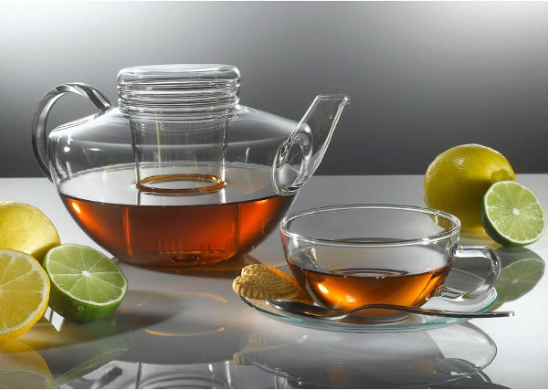 Trendglas Jena Teekanne Opus in schlichter Ästhetik mit Glassieb, 1.2 L