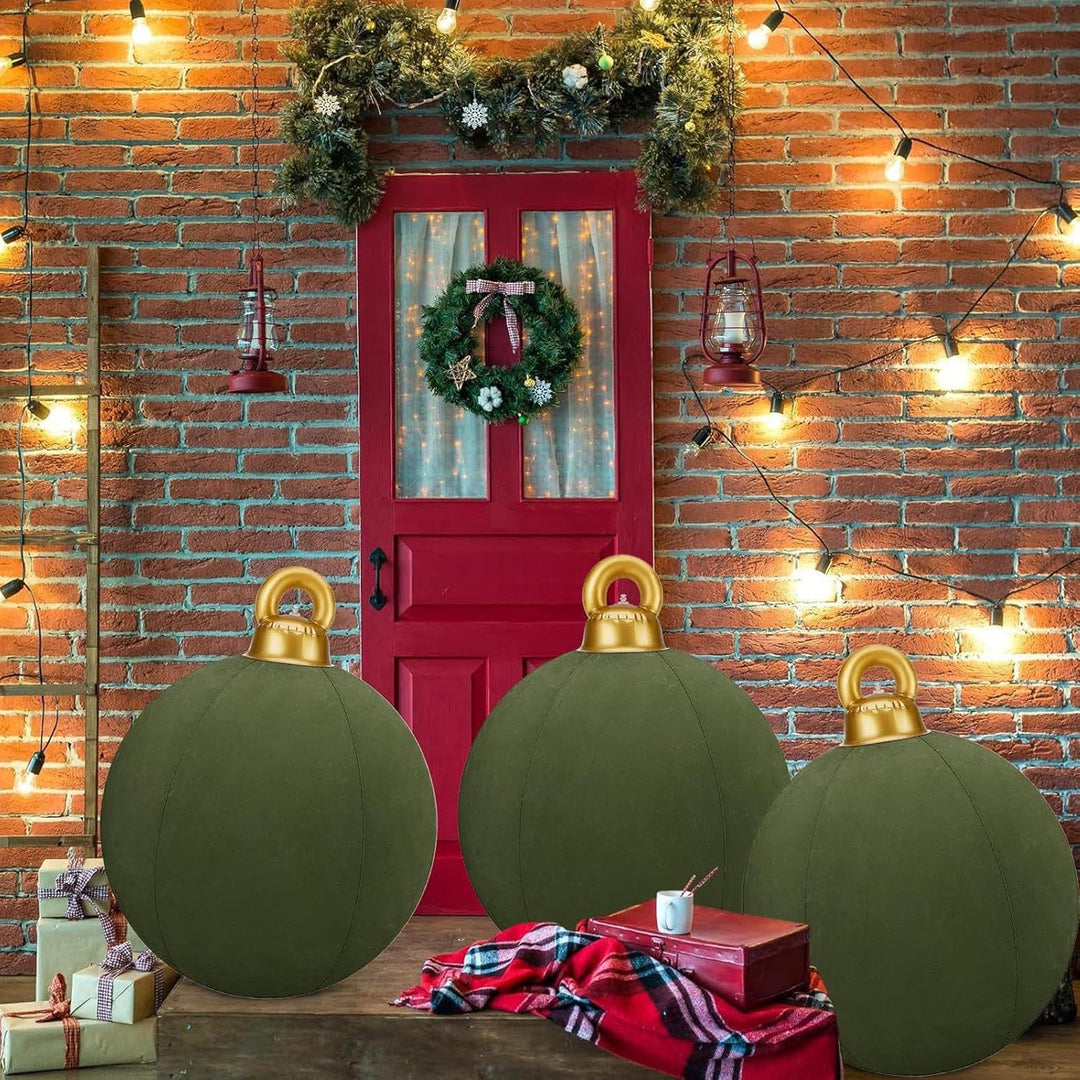 Riesige Aufblasbare Samt-Weihnachtskugeln | 60cm Grosse Aufblasbare Weihnachtskugeln for Christmas H
