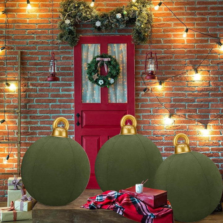 Riesige Aufblasbare Samt-Weihnachtskugeln | 60cm Grosse Aufblasbare Weihnachtskugeln for Christmas H