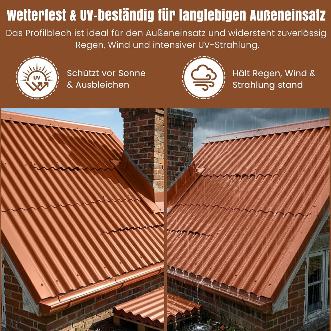 LP Projekt Wellplatten 90×117 cm | Robust & wetterfest Wellplatten Dach Kunststoff für Carport, Gart