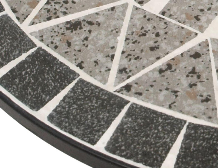 DEGAMO Bistrotisch Mosaiktisch Siena 60cm rund, Gestell Metall schwarz, Tischplatte aus Keramik in M