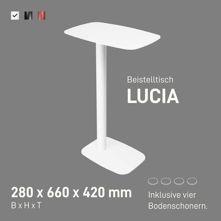 Natural Goods Berlin 1x Beistelltisch Lucia - Beistelltisch Weiss, Nachttisch Metall - Metalltisch O